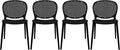 2xhome Set of 4 Patio Dining Chairs | Modern Stackable Outdoor Pool Side Chair by 2xhome