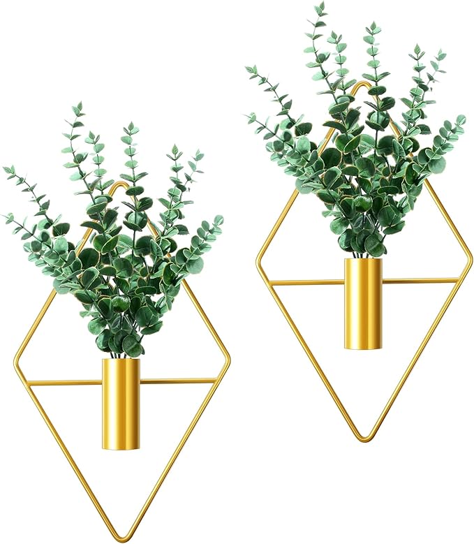 2 Pieces Gold Wall Decor Hanging Planters by Canlierr