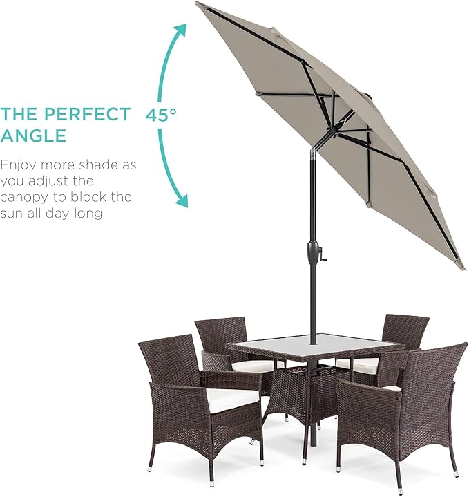 Best Choice Products 7.5ft Heavy-Duty Round Outdoor Market Table Patio Umbrella - Image 2