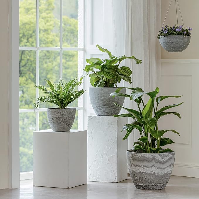 LA JOLIE MUSE Flower Pots Outdoor Garden Planters, Indoor Plant Pots - Image 4