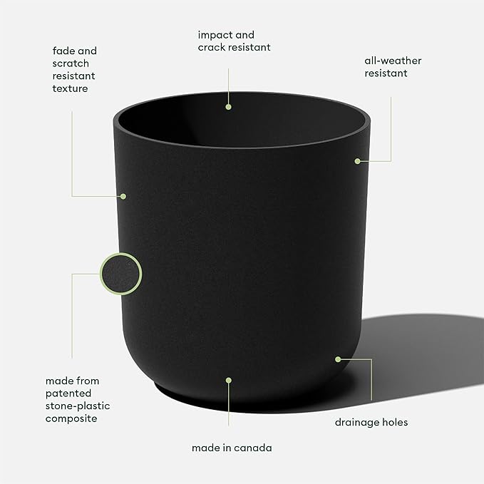 Veradek Round Black Plastic Planter Pots - Image 2