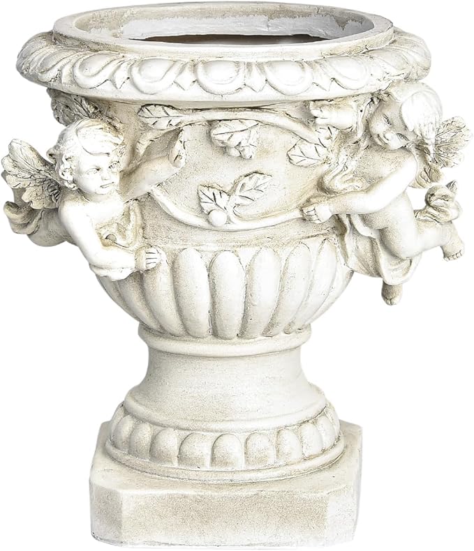 Sungmor Garden Cherub Urn Planter, Lovely Resin Angel Statue Flower Pots by Sungmor