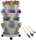 GameXcel Vertical Planter 4 Tier Stackable Planters Garden Planters Strawberry by GameXcel