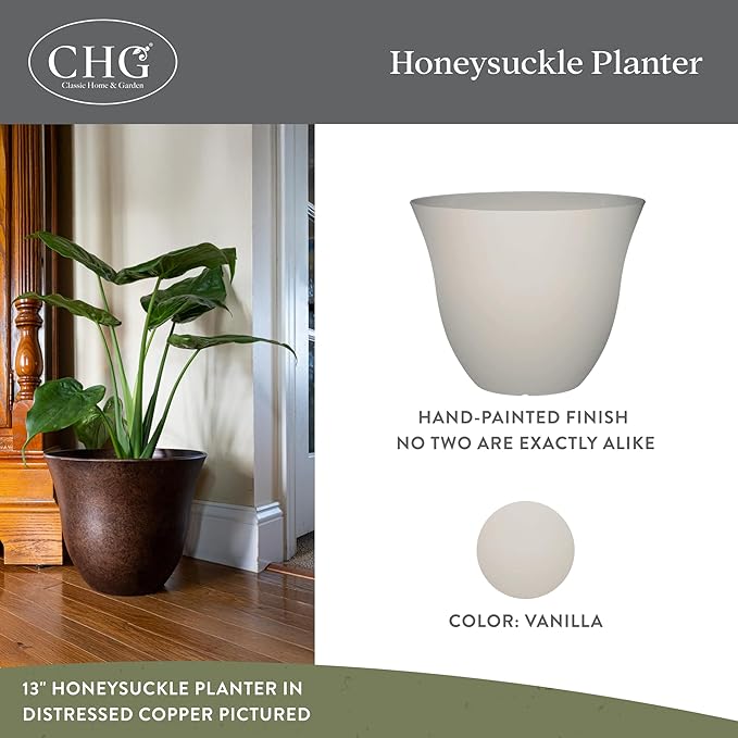 Classic Home and Garden Honeysuckle Resin Planters - Image 2