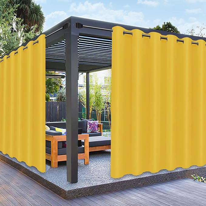 PureFit Outdoor Curtains for Patio Waterproof Weatherproof, UV Resistant by PureFit