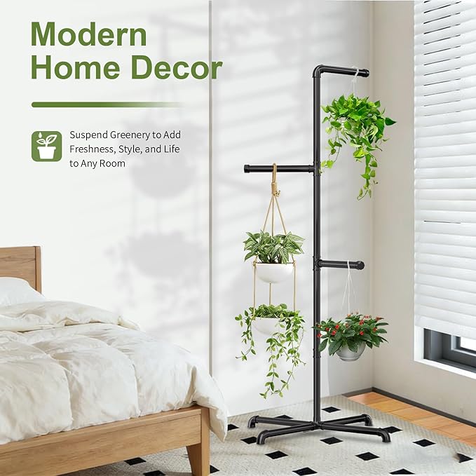 Hanging Plant Stand, Plant Hanger Indoor, Corner Hanging Plant Stand, Living - Image 9