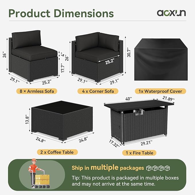 Aoxun 15 Piece Patio Furniture Set - Image 2