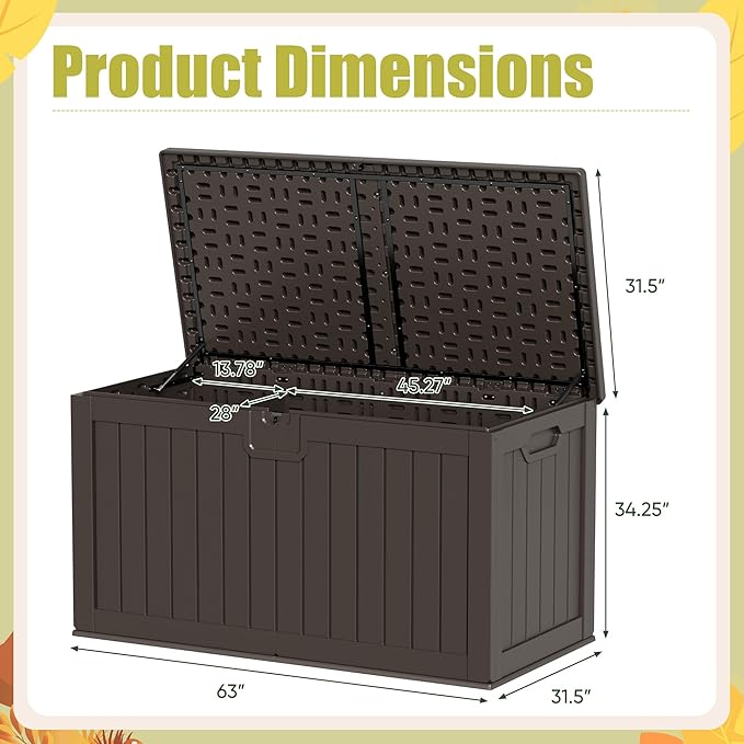 Devoko 240 Gallon Double-Wall Deck Box - Image 6