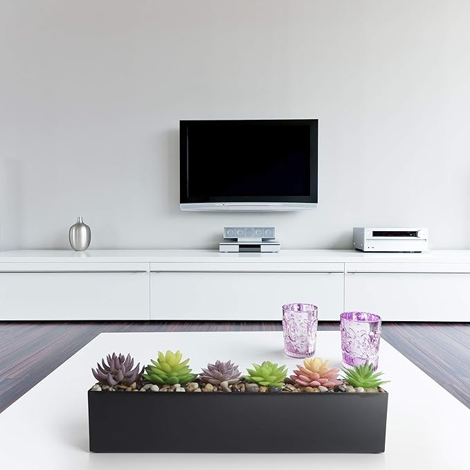 DR&Co Modern Black Trough Rectangular Planter, 16“ Metal Window Planter Box - Image 7