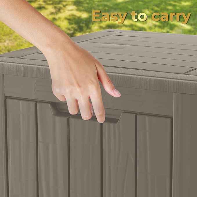 TARKARI 35 Gallon Lockable Resin Deck Box, Waterproof & UV-Resistant Outdoor - Image 7