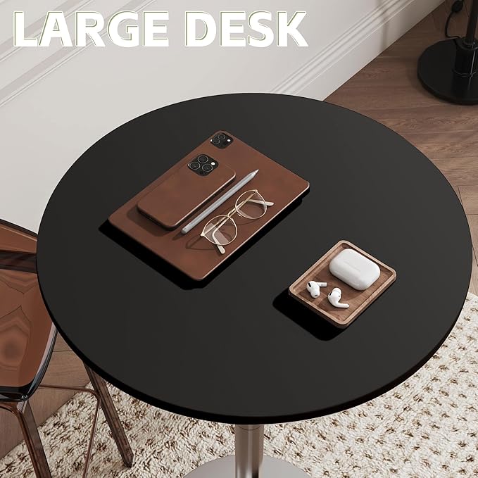 Flamaker Round Bistro Pub Table Modern Style Metal Base MDF Top Cocktail Bar - Image 6