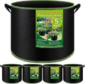 NACHLYNN 5-Pack 7 Gallon Grow Bags Thickened Nonwoven Fabric Pots by Createyourownlifestory