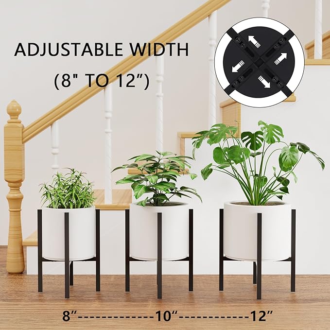 2-Pack Adjustable Metal Plant Stand Indoor Outdoor - Image 2