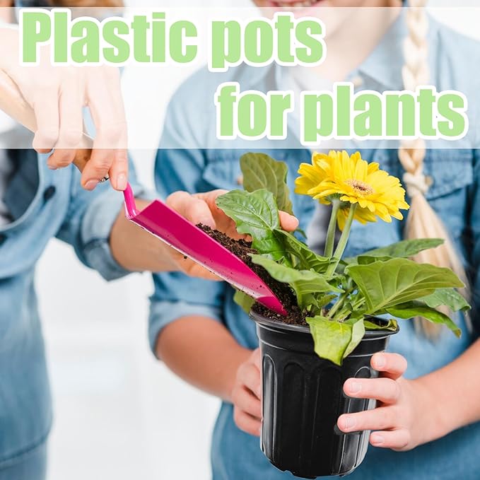 60 Pack 1 Gallon Nursery Plant Pots, Thickened Flexible Plastic Seedling Pot - Image 6