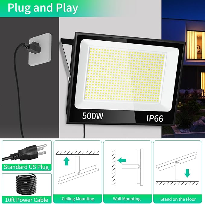 500W LED Flood Light Outdoor - Image 5