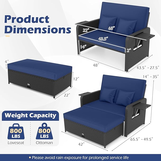 Tangkula Patio Rattan Daybed - Image 5