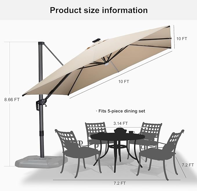 PURPLE LEAF 10 Feet Patio Umbrella - Image 8