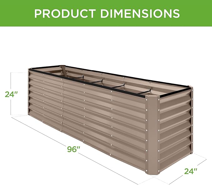 Best Choice Products 8x2x2ft Outdoor Metal Raised Garden Bed, Rectangular Deep - Image 7