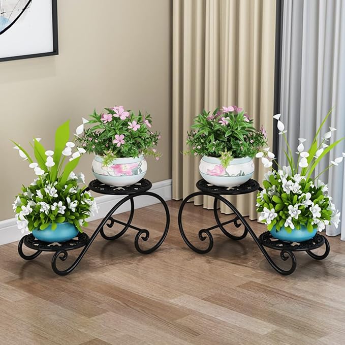 2 Tier Golden Plant Stand for Indoors, Beautiful Appearance And Cute Shape. - Image 3
