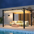 Aoxun 10'x12' Outdoor Pergola, Patio Aluminum Pergola by Aoxun