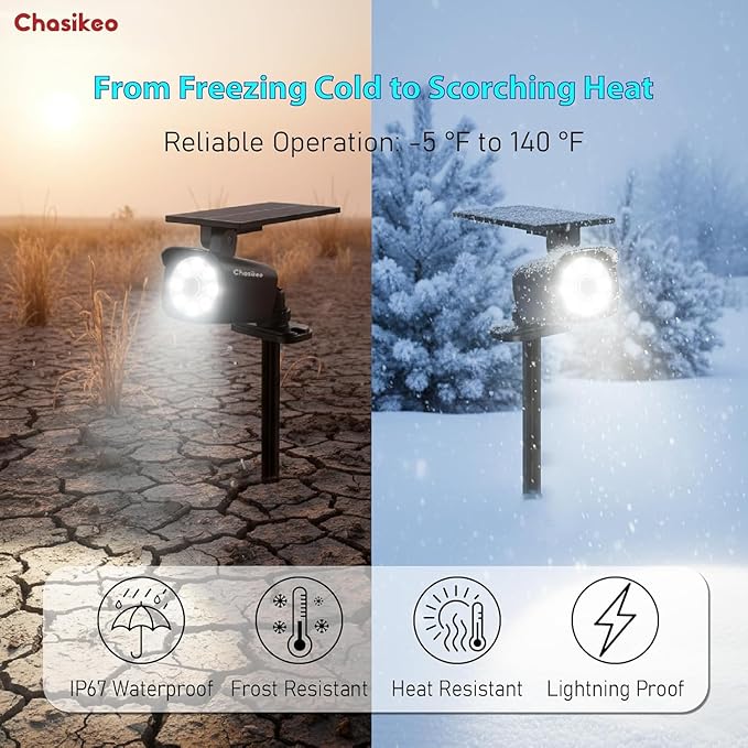 2 Pack Solar Motion Lights Outdoor, Solar Spotlights - Image 5