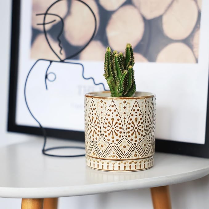 Gepege 4 Inch Small Indoor Succulent Ceramic Planter Pot - Image 7