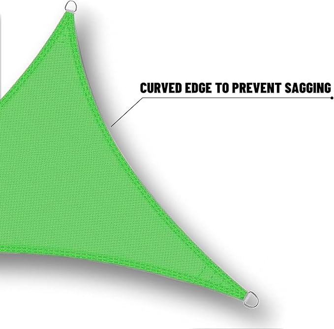 SUNNY GUARD Waterproof Sun Shade Sail 10'x12'x15.6' Lemon Green Right Triangle - Image 5