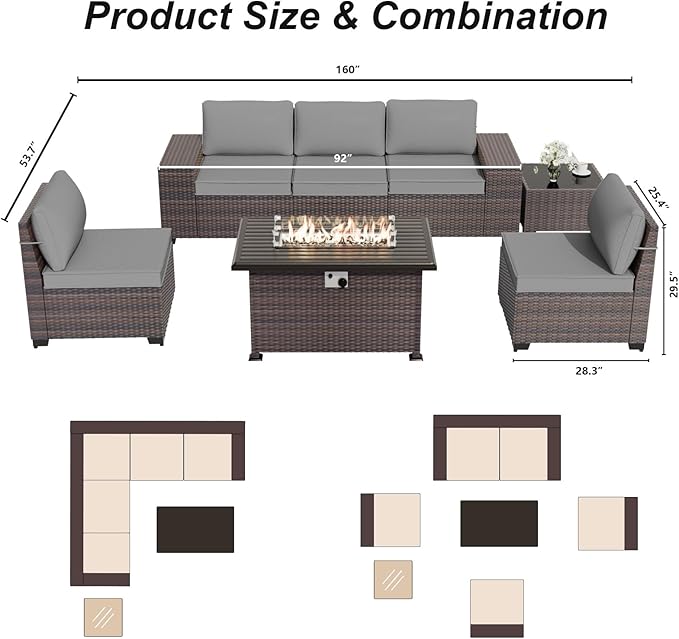ALAULM 7 Pieces Patio Furniture Set - Image 6