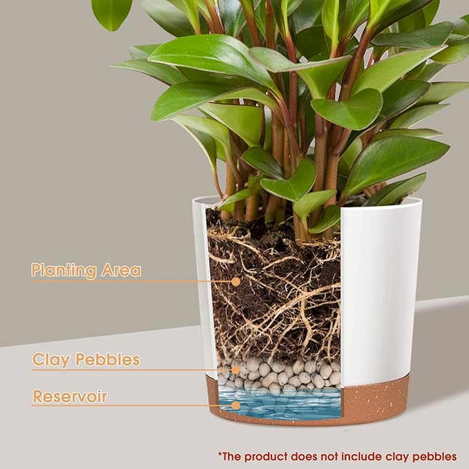 kubvici Plant Pots for Indoor Plants, 2 Pack 12 Inch Pots for Plants, - Image 2