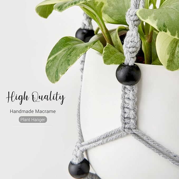 Mkono Macrame Plant Hanger Indoor Hanging Planter Basket - Image 4