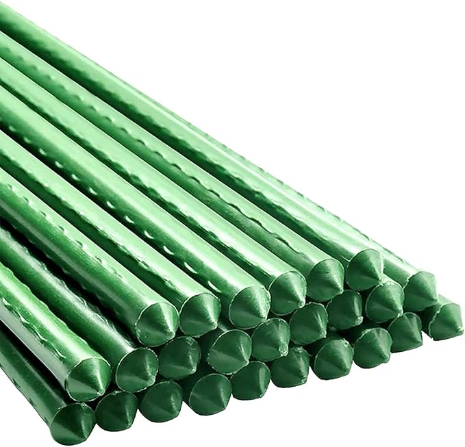 Garden Plant Stakes 57 Inch Steel Plant Stick Support, 25 Pack Tomato Stakes by Xuwzenkl