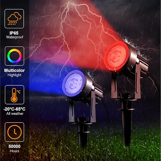 APONUO Solar Spot Lights Outdoor 4-in-1 Landscape Lights Dusk to Dawn Solar - Image 5