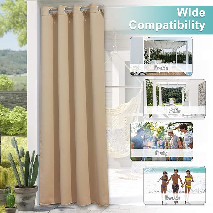 NICETOWN Indoor & Outdoor Curtain Waterproof Panel - Image 6