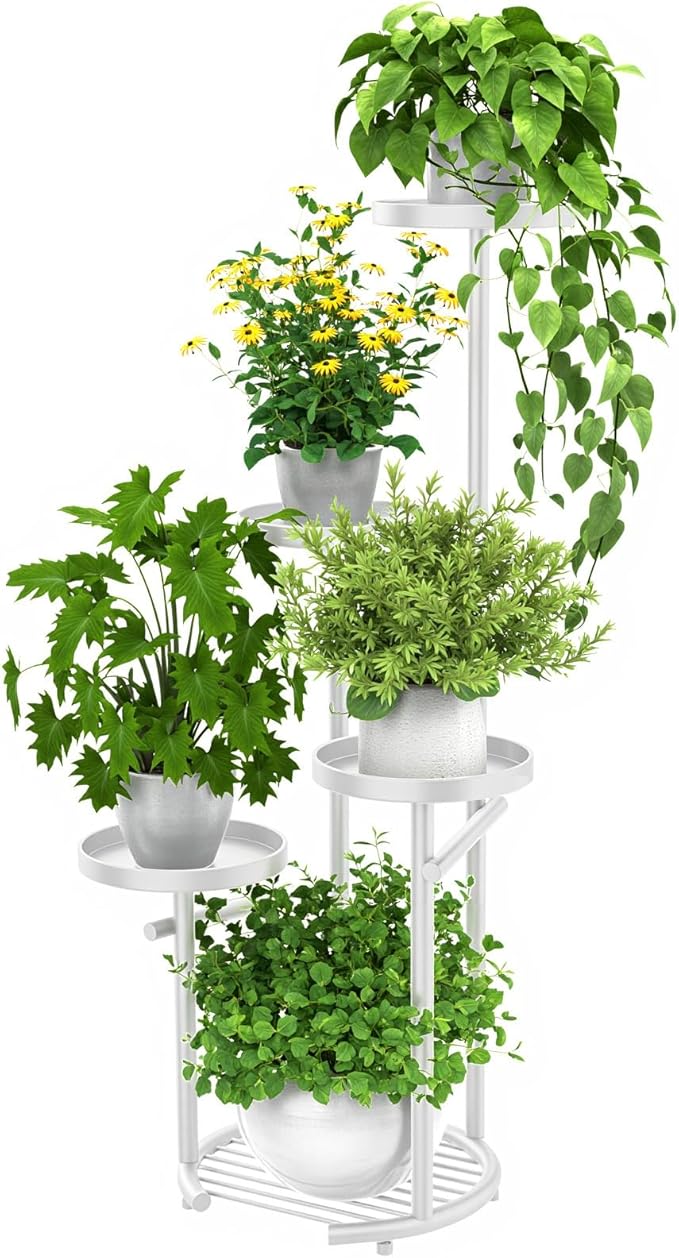 TOSKING 5 Tier Metal Plant Stand Indoor, Plant Shelf, Corner Shelf Flower Pot by TOSKINGESSENCE