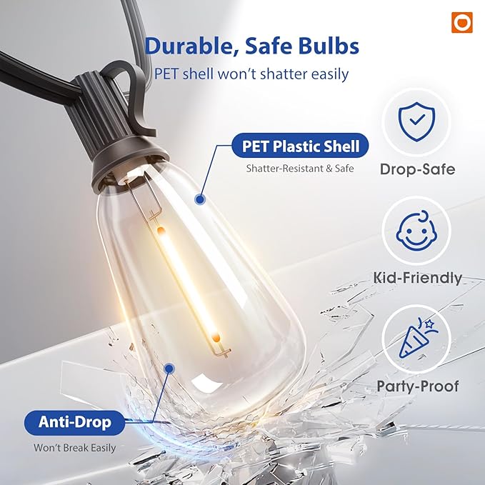 addlon 200FT LED Outdoor Lights Waterproof Patio Lights - Image 4
