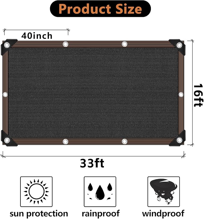 Shade Cloth, 90% Sunblock Net for Garden Patio, Shade Neting for Plants - Image 2