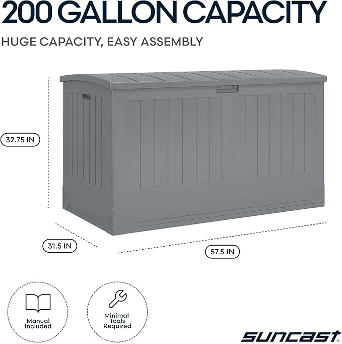 Suncast 200-gal. All-Weather Patio Deck Box, Made in the USA, - Image 3