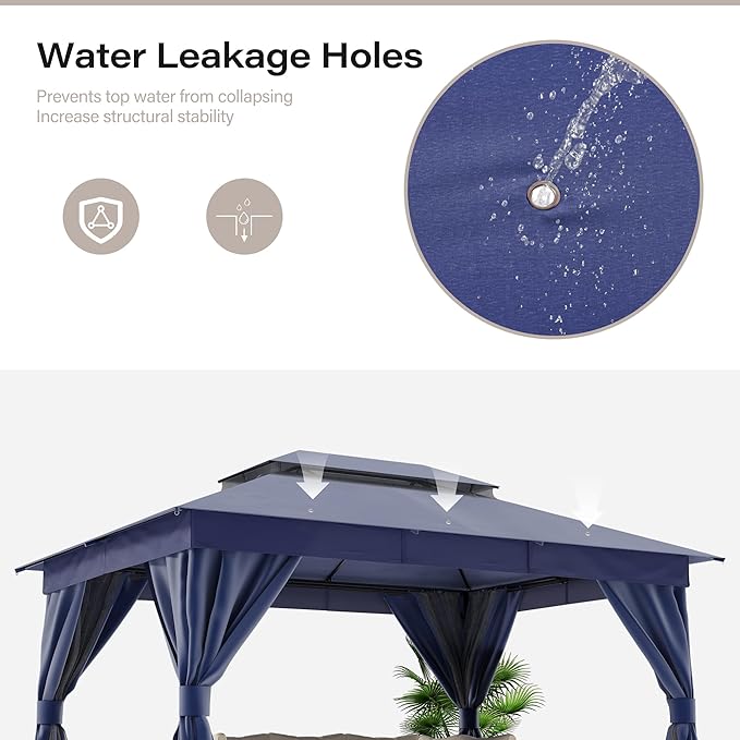 LAUSAINT HOME Semi-Permanent Outdoor Patio Gazebo 10'x13', Heavy Duty Party - Image 6