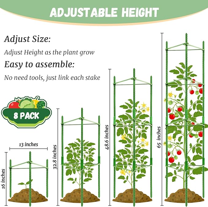 Legigo 8-Pack Tomato Cage for Garden Plant Support- Up to 48inch Garden Stakes - Image 2