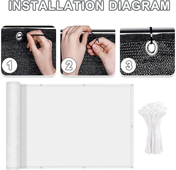 LOVE STORY Balcony Privacy Screen, UV Protection and Weather-Resistant - Image 2