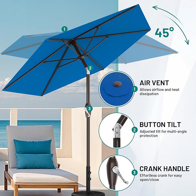 AreShark 7.5FT Patio Umbrella Table Market Umbrella - Image 7