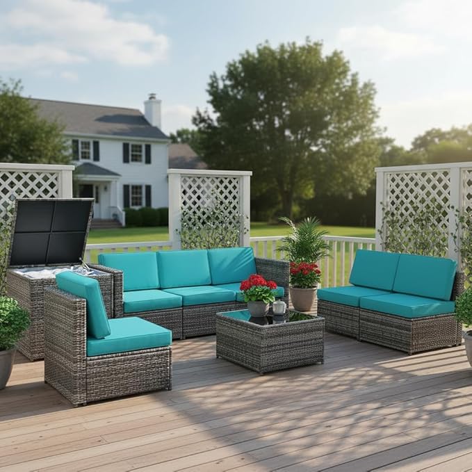 Tangkula 8 Pieces Wicker Patio Furniture Set - Image 2