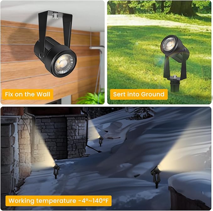 Svater 4 Pack Landscape Lighting Low Voltage, Outdoor Spotlights - Image 5