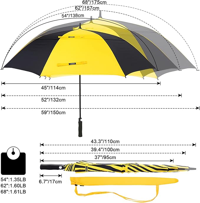 G4Free 47/54/62/68/72 Inch Automatic Open Golf Umbrella Oversize Extra Large - Image 6