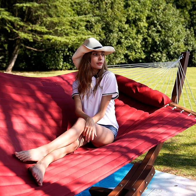 Lazy Daze Hammocks 12 FT Double Quilted Fabric Hammock - Image 8