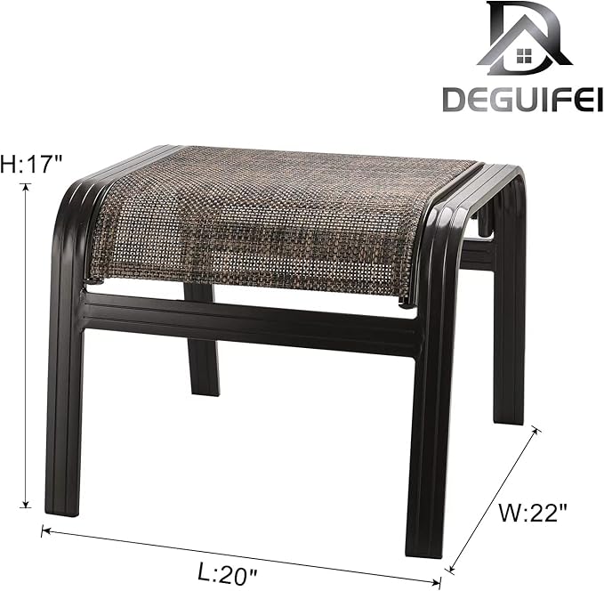 Patio Footstools Outdoor Foot Rest Aluminum Ottomans Samll Seat Wicker - Image 3