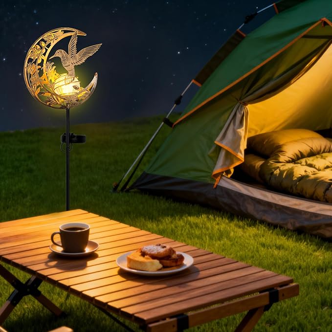 JOBOSI Solar Moon Hummingbird Decorative Light Gift Portable Decorative Ground - Image 7