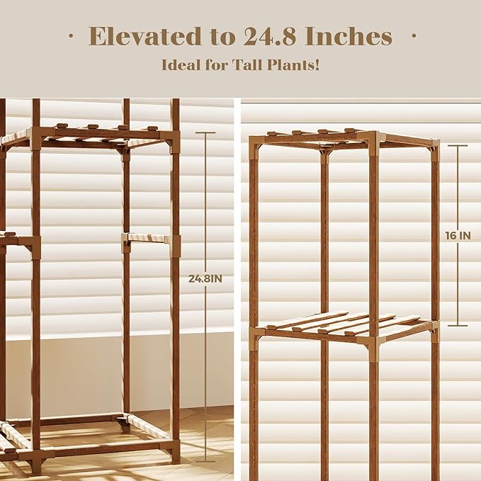 Bamworld Indoor Plant Stands Outdoor Combo Plant Shelves - Image 2