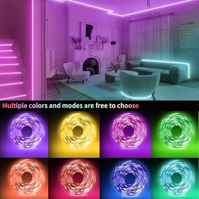 KSIPZE Led Strip Lights 200ft RGB Music Sync Color Changing Bluetooth Led Lights - Image 5
