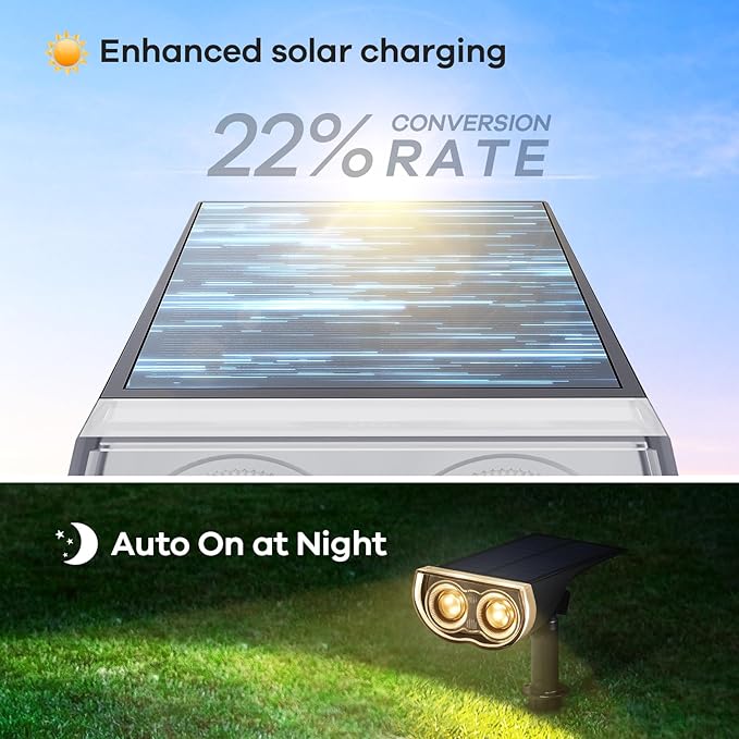 Consciot Christmas Solar Spot Lights Outdoor, IP67 Waterproof 2-in-1 Solar - Image 3